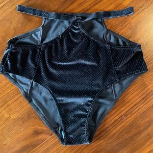 High waisted sparkly black pole dancing shorts